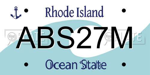ABS27M Rhode Island License Plate