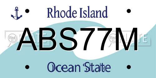 ABS77M Rhode Island License Plate