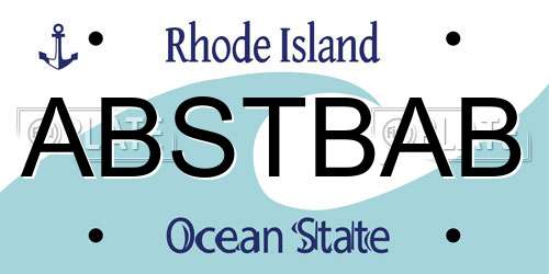 ABSTBAB Rhode Island License Plate