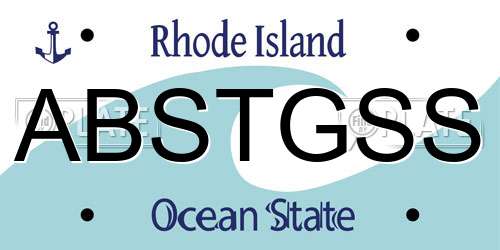 ABSTGSS Rhode Island License Plate