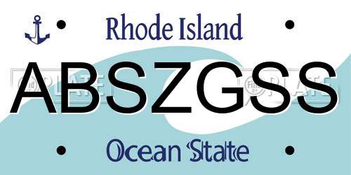 ABSZGSS Rhode Island License Plate