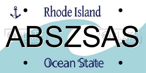 ABSZSAS Rhode Island License Plate