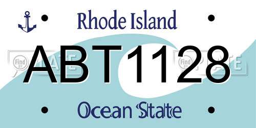 ABT1128 Rhode Island License Plate