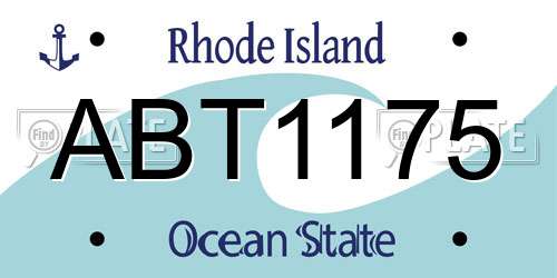 ABT1175 Rhode Island License Plate