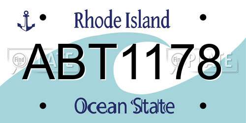 ABT1178 Rhode Island License Plate