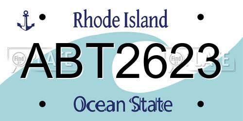ABT2623 Rhode Island License Plate