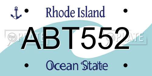 ABT552 Rhode Island License Plate