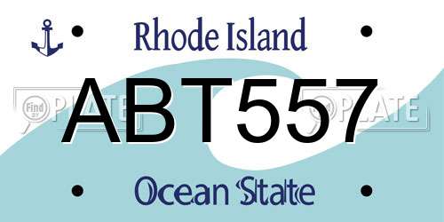 ABT557 Rhode Island License Plate