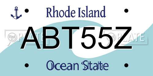 ABT55Z Rhode Island License Plate