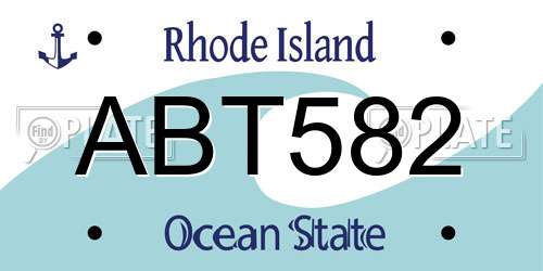 ABT582 Rhode Island License Plate