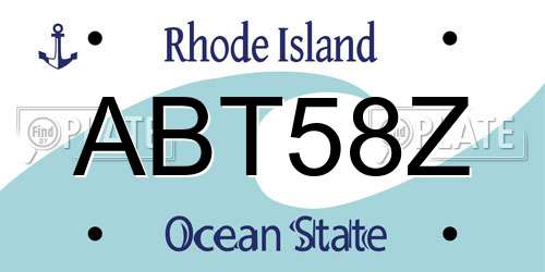 ABT58Z Rhode Island License Plate