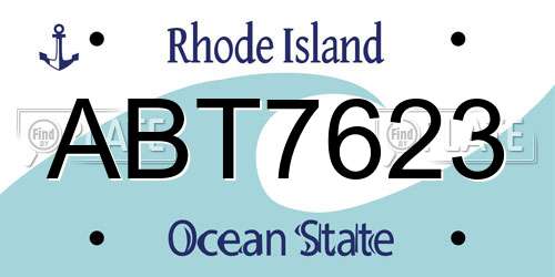 ABT7623 Rhode Island License Plate