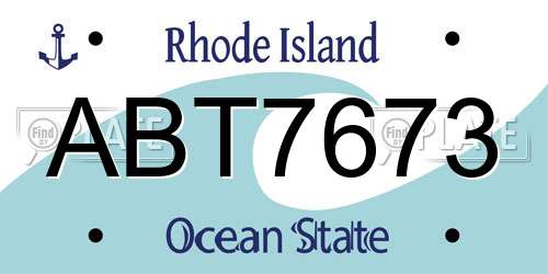ABT7673 Rhode Island License Plate