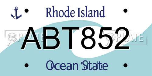 ABT852 Rhode Island License Plate