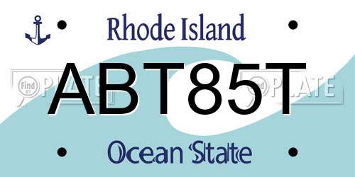 ABT85T Rhode Island License Plate
