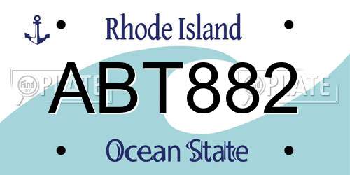 ABT882 Rhode Island License Plate