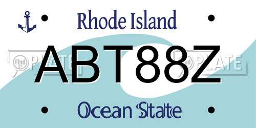 ABT88Z Rhode Island License Plate