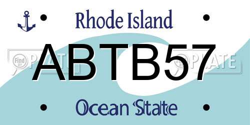 ABTB57 Rhode Island License Plate