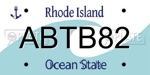 ABTB82 Rhode Island License Plate