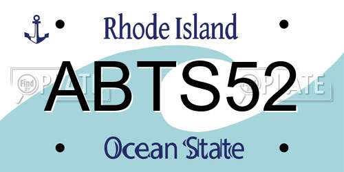 ABTS52 Rhode Island License Plate