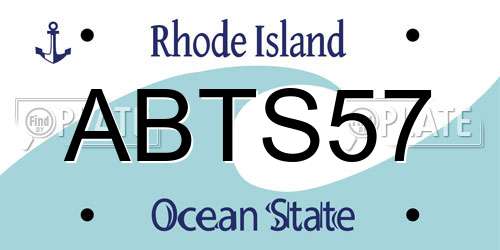 ABTS57 Rhode Island License Plate