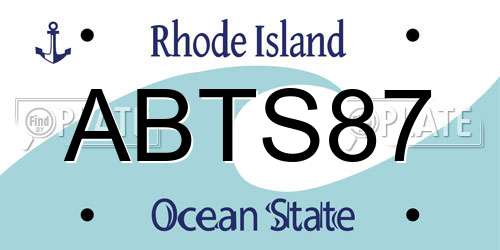 ABTS87 Rhode Island License Plate