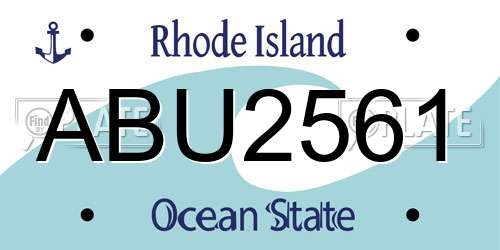 ABU2561 Rhode Island License Plate