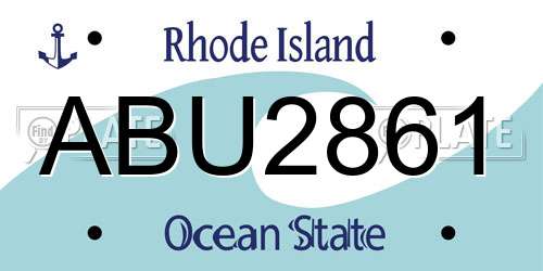 ABU2861 Rhode Island License Plate