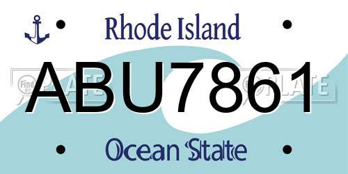 ABU7861 Rhode Island License Plate