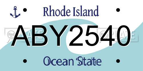 ABY2540 Rhode Island License Plate