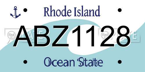 ABZ1128 Rhode Island License Plate