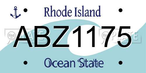 ABZ1175 Rhode Island License Plate