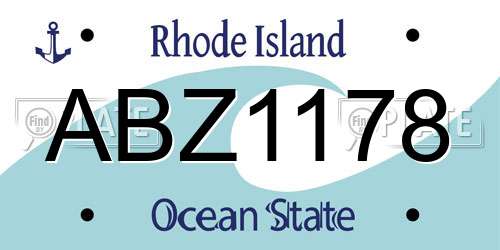 ABZ1178 Rhode Island License Plate