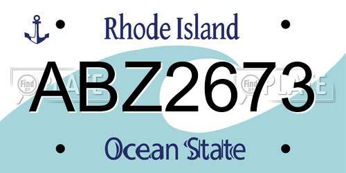 ABZ2673 Rhode Island License Plate