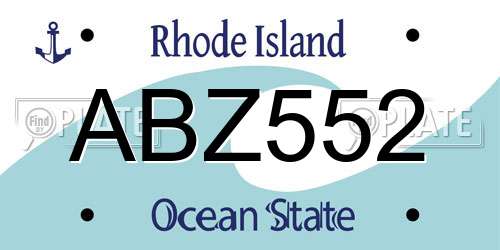 ABZ552 Rhode Island License Plate