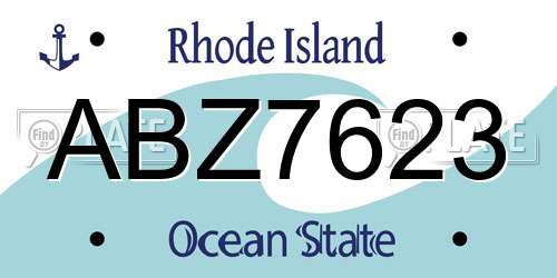 ABZ7623 Rhode Island License Plate