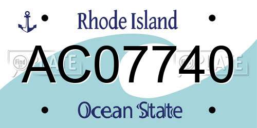 AC07740 Rhode Island License Plate