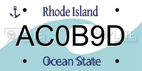 AC0B9D Rhode Island License Plate