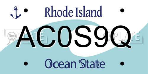 AC0S9Q Rhode Island License Plate