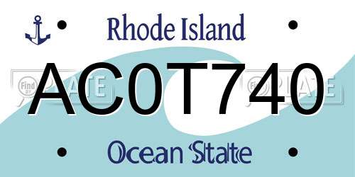 AC0T740 Rhode Island License Plate