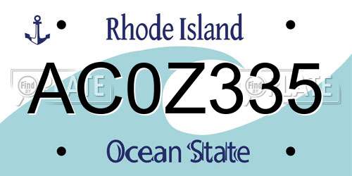 AC0Z335 Rhode Island License Plate
