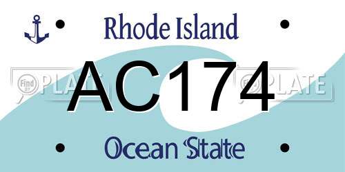 AC174 Rhode Island License Plate