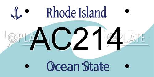 AC214 Rhode Island License Plate