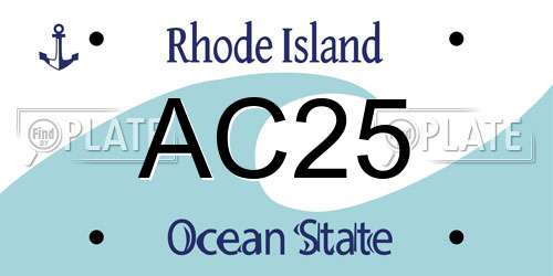 AC25 Rhode Island License Plate