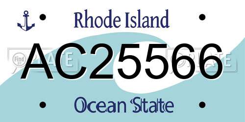 AC25566 Rhode Island License Plate