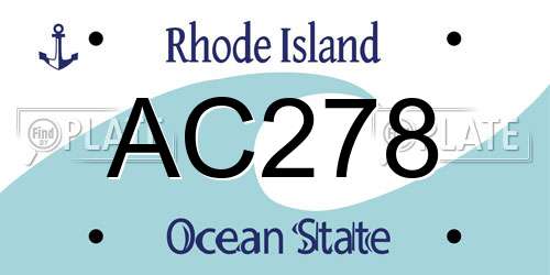 AC278 Rhode Island License Plate