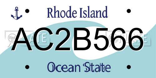 AC2B566 Rhode Island License Plate