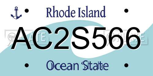 AC2S566 Rhode Island License Plate