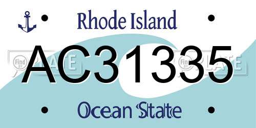 AC31335 Rhode Island License Plate
