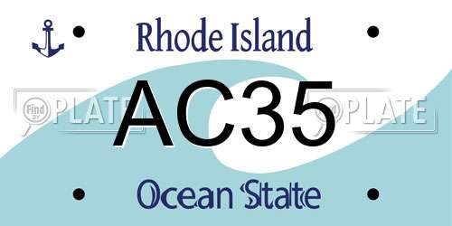 AC35 Rhode Island License Plate